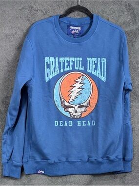 Grateful Dead Blue Graphic Crewneck Sweatshirt - Dead Head